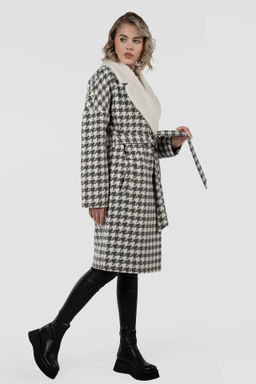 02-3165 Пальто женское утепленное (пояс) - El podio фото 4