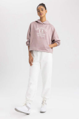 Толстовка из плотной ткани с капюшоном и принтом DeFactoFit  фото 2