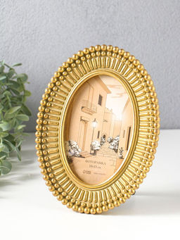 Фоторамка полистоун 10х15 см "Точки и тире" золото 16,4х2,3х21,3 см