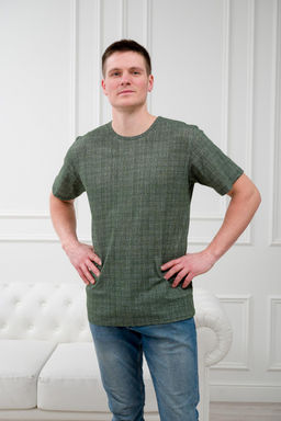 Футболка мужская из кулирки олива - Амадэль фото 3