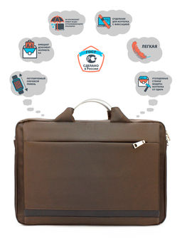 LACCOMA сумка 8618-21-коричневый полиэстр полиэстр