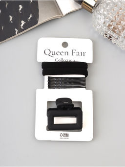 Цена за 3 шт. Набор для волос «Вивьен», 2 резинки 5.5 см, 8 невидимок 5.5 см, краб 4 см, классика, чёрный