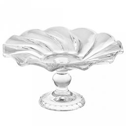 Блюдо стеклянное "Вираж" д32см, h17см, основание д13см, на ножке, в коробке (Китай)