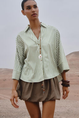 STRIPED SHIRT WITH TURN-UP SLEEVES - Zara фото 9