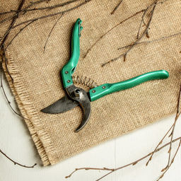 Секатор плоскостной, 8" (20 см), металлические ручки, с дополнительной пружиной, Greengo