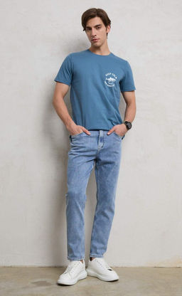 Джинсы F411-0175 l.blue