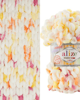Пуффи файн колор (Puffi fine color) пряжа Alize 100%микрополиэстер 5х100г/14.5 м