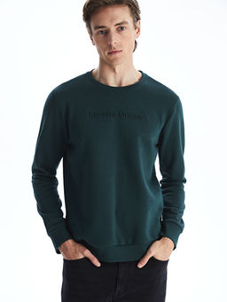 Bisiklet Yaka Uzun Kollu Kal?n Erkek Sweatshirt