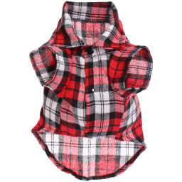 Кофта - рубашка фланелевая для мелких пород собак и кошек "BRO Style", цвет красный, р L