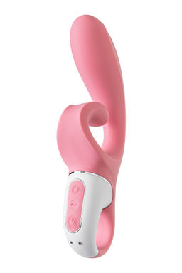 Нереалистичный вибратор Satisfyer Hug me, силикон, розовый  фото 3