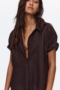 Camisa playera de lino - H&m фото 4