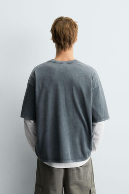 WASHED SLOGAN PRINT T-SHIRT - Zara фото 3