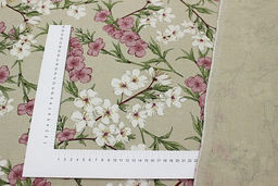 Ткань интерьерная с пропиткой Дикая вишня (на суровом), ш.1.5м, хл-70%, п/э-30%, 260гр/м.кв - Купава фото 3