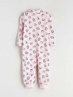 G?mlek Yaka Uzun Kollu Bask?l? K?z Bebek Tulum