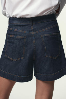 Z1975 HIGH-WAIST DENIM BERMUDA SHORTS - Zara фото 5