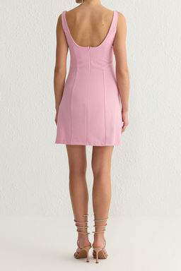 TRENDYOLMILLA Siyah A-Kesim Fiyonk Detayl? Dokuma S?k K?sa Elbise TPRSS25EL00092  фото 11