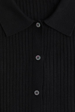 C?rdigan en punto de canal? con cuello camisero - H&m фото 5