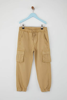 Bej 100% Pamuk Duz/Basic Gabardin Dokuma Erkek Cocuk Okul Pantolonu TKDAW26PL00001 - Trendyolmilla фото 2