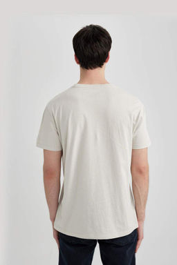 Облегающая футболка с коротким рукавом и круглым вырезом с принтом - Defacto фото 6