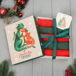 Набор махровых полотенец Этель Любовь согревает 30х30 см -5шт, 100% хл, 340гр/м2