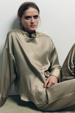 SATIN BAGGY TROUSERS