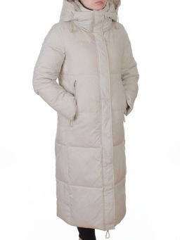 3068 LT. BEIGE Пальто пуховое женское с внутренним жилетом (утиный пух)