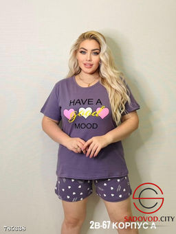 Женская пижама футболка и шорты