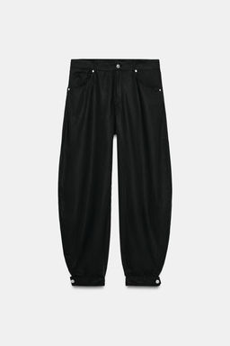 PANTAL?N BALLOON FLUIDO PU?O / Negro - Zara фото 4