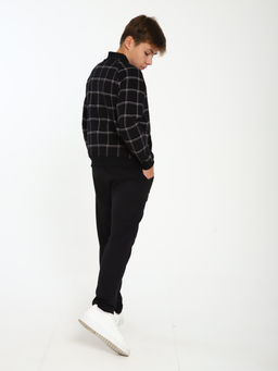 Толстовка бомбер Колледж черная клетка Ладошки  фото 8