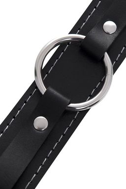 Чокер-ошейник Pecado BDSM, натуральная кожа, черный