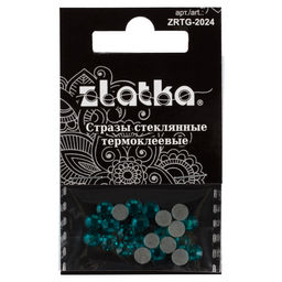 Страз клеевой "Zlatka" ZRTG-2024 SS20 цветные 4.7 мм стекло 5 x 24 шт в пакете с картонным еврослотом №09 бирюзовый (Blue Zircon)