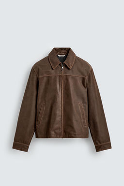 CROPPED FIT LEATHER JACKET