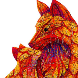 Пазл деревянный фигурный Огненные лисы, парный - Puzzle фото 3