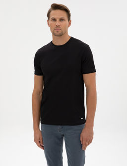 Siyah Slim Fit Basic Ti__rt