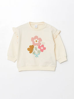 Bisiklet Yaka Uzun Kollu Bask?l? K?z Bebek Sweatshirt ve Tayt 2li Tak?m - Waikiki фото 2