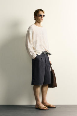CAMISETA RELAXED FIT TEXTURA / Blanco - Zara фото 4