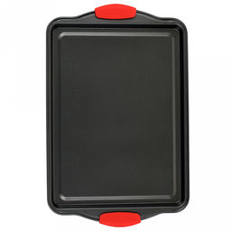 Противень из углеродистой стали с антипригарным покрытием Easy 39х25х2см, s0,4мм, прямоугольный, съемные силиконовые ручки, Regent (Китай) - Домашняя мода фото 2