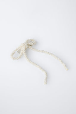 PACK OF TWO BOW HAIR CLIPS WITH BEADS - Zara фото 3