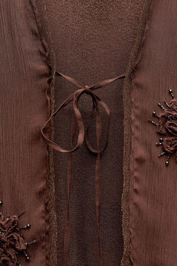 SHORT BEADED JACKET WITH EMBROIDERY - Zara фото 8