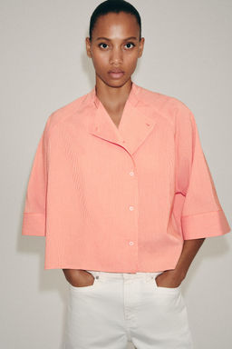 CAMISA ASIM?TRICA RAYAS ZW COLLECTION / Mandarina - Zara фото 4
