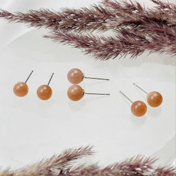 Серьги-пусеты с Лунным камнем - Радуга самоцветов фото 4