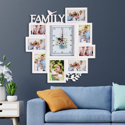 Фоторамка коллаж с часами Семья 55х61 см/ Z017 /уп 12/ 8 фото - Галеонтрейд фото 2
