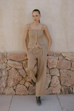 JEANS Z1975 WIDE LEG TIRO MEDIO PINZAS / Camel claro - Zara фото 2