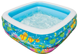 Бассейн прямоугольный Аквариум 159х159х50см, от 3-х лет INTEX, микс цвета  фото 3
