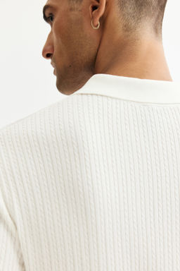 Polo en punto trenzado Regular Fit - H&m фото 4