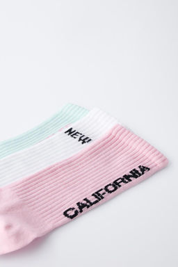 3-PACK OF TEXT KNEE-HIGH SOCKS - Zara фото 3