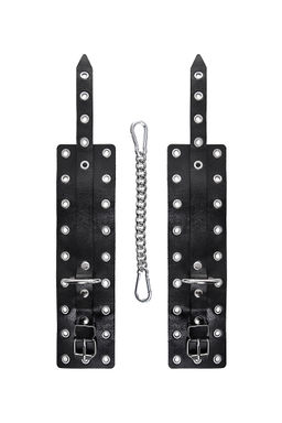 Оковы Pecado BDSM, однослоиные с люверсами, натуральная кожа, черные