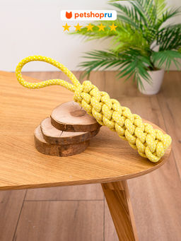 Игрушка для собак из каната ухватка с ручкой, хлопок, 33см, в ассортименте PS25253