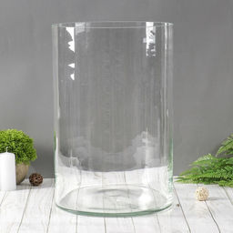 Ваза Трубка 250, 17 л, h=38 см, d=25 см, стекло, прозрачная