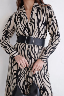 Платье-рубашка с английским воротником принт - Martichelli фото 368